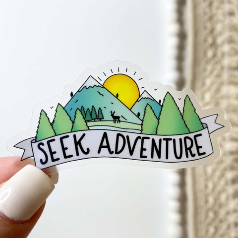 Seek Adventure Outdoors Clear Sticker (Big Moods)