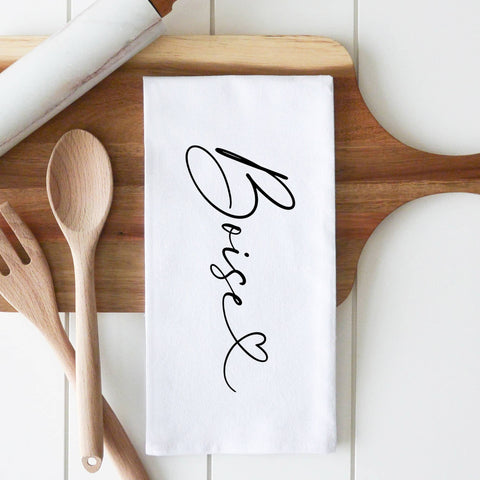 Coeur d'Alene Love Tea Towel Natural (Porter Lane Homes)