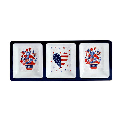 Stars & Stripes Melamine 3-Section (Certified International)