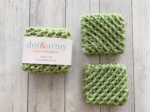 Dish Scrubbies: Olive (Dot and Army)