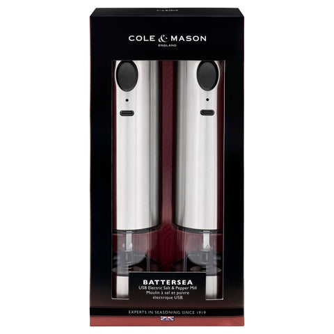 Battersea USB Salt & Pepper Mill Gift Set 8" (Cole & Mason)
