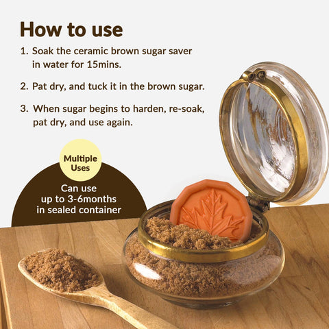 Brown Sugar Saver - Maple Leaf Design (JBK Pottery)