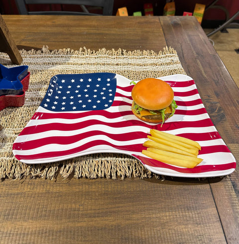 American Flag 16" Melamine Platter (Supreme Housewares)