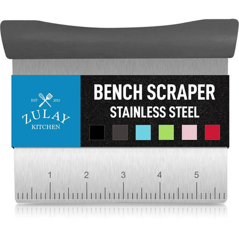 Stainless Steel Bench Scraper & Chopper: Gray (Zulay Kitchen)