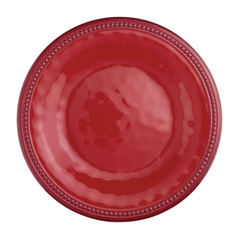 Beaded 10 1/2" Melamine Plate, Red (Supreme Housewares)