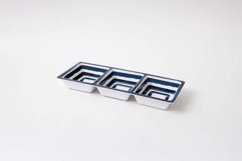 3-Section Tray - Coastal Stripe (Prepara)