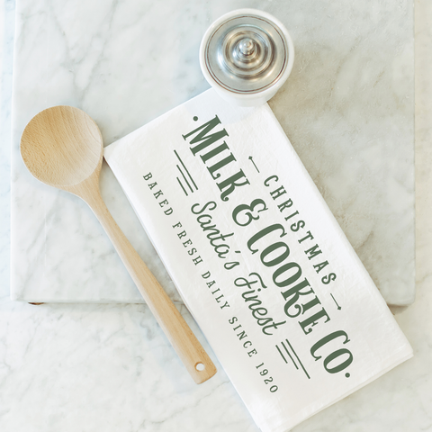 Milk & Cookie Co Tea Towel: White (Porter Lane Homes)