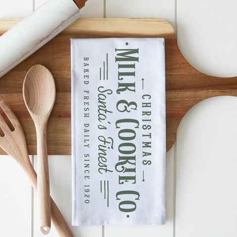 Milk & Cookie Co Tea Towel: White (Porter Lane Homes)