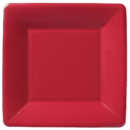 7" Square Paper Plates Red (Boston International)