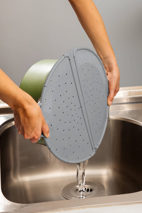 Foldable Silicone Splatter Screen - Pewter (Core Home)