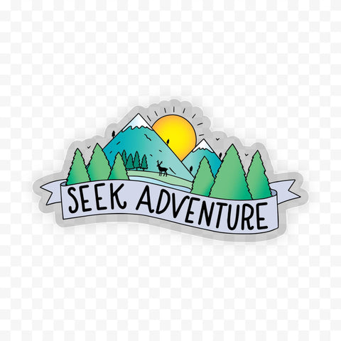 Seek Adventure Outdoors Clear Sticker (Big Moods)