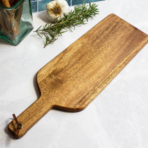 Wine Bottle Shaped Wooden Charcuterie Board (Totally Bamboo)