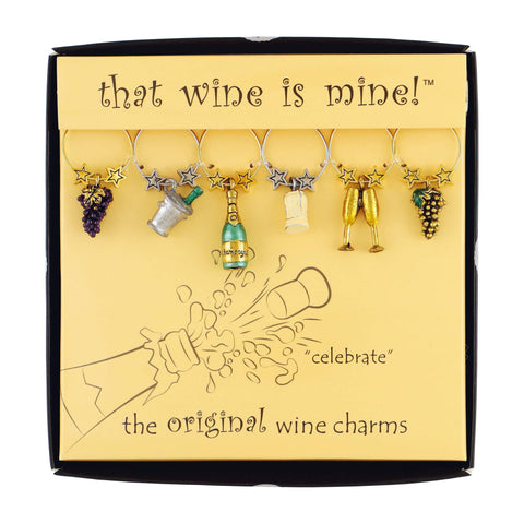 6-Piece Celebrate Painted Wine Charms (Supreme Housewares)