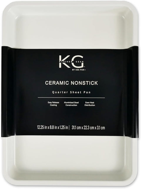 Nonstick Ceramic Quarter Sheet Baking Pan Color Vanilla (Kitchen Gear)