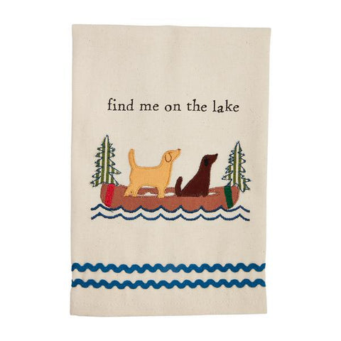 Find me Lake Applique Towel (Mudpie)