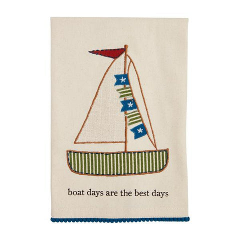 Boat Days Lake Applique Towel (Mudpie)