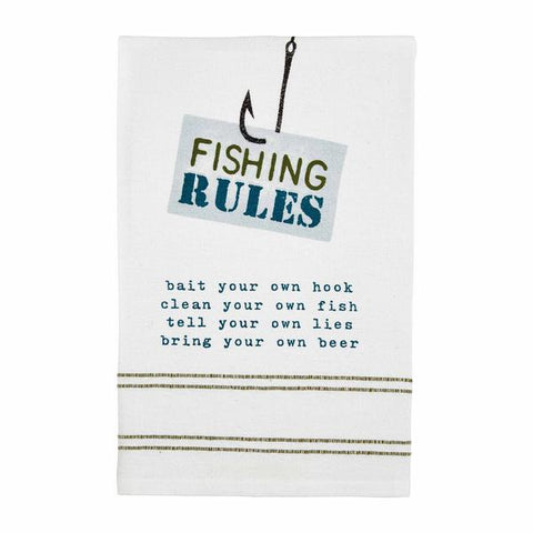 Fishing Rules Dish Towel (Mudpie)