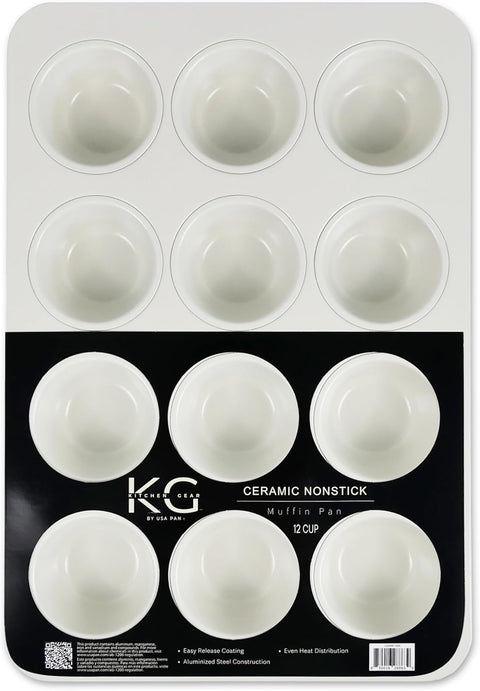 Muffin Pan Ceramic Nonstick Vanilla (Kitchen Gear)
