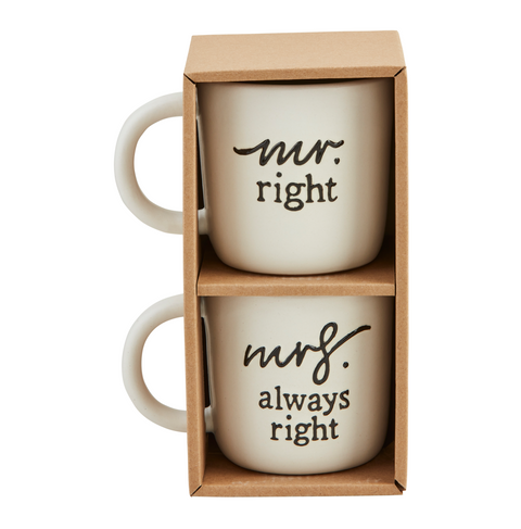 Mr. Right & Mrs. Always Right Mug Set (Mudpie)