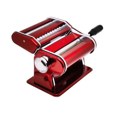 Red Pasta Machine with Double Pasta Cutter for Spaghetti and Fettuccine (Fantes)