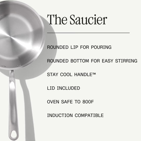 3.5 Qt Stainless Clad Saucier W/Lid (Made In)