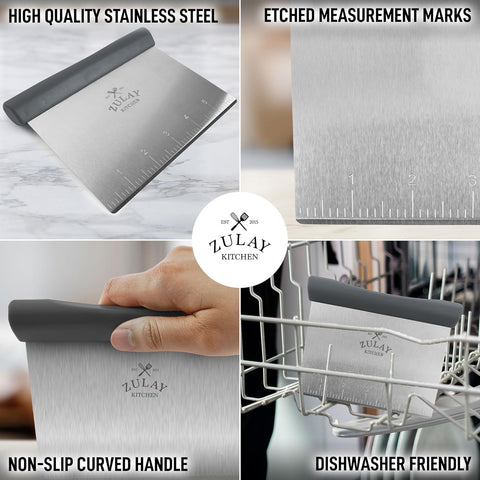 Multi-purpose Stainless Steel Bench Scraper & Chopper (Zulay)