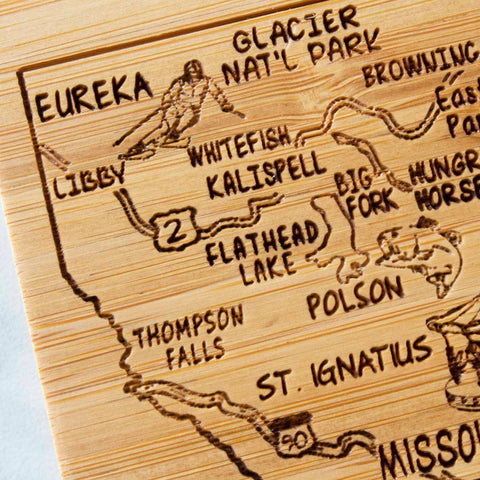 4-Piece Montana Puzzle Coaster Set with Case (Totally Bamboo)