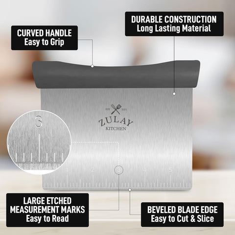 Multi-purpose Stainless Steel Bench Scraper & Chopper (Zulay)