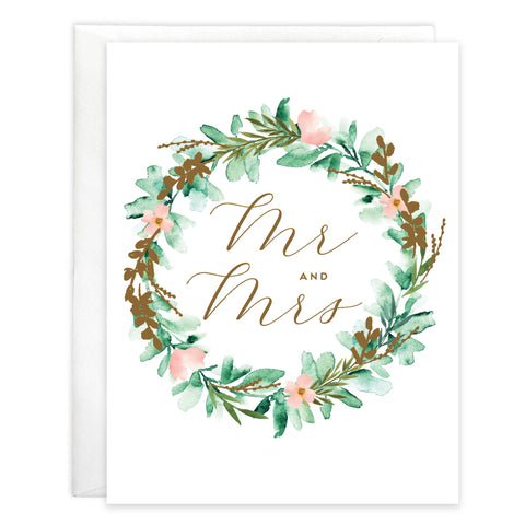 Wedding Greeting Card - Laurel Wreath (GINA B DESIGNS)