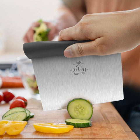 Stainless Steel Bench Scraper & Chopper: Gray (Zulay Kitchen)