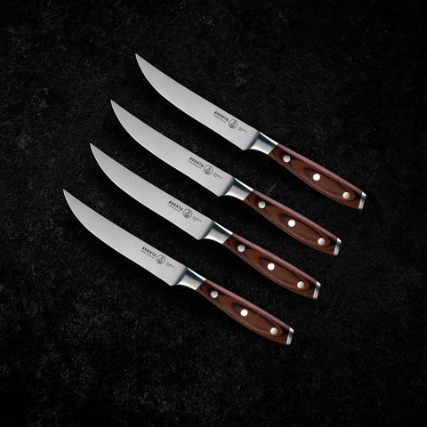 Avanta Fine Edge Steak Knife Set - Pakkawood Handle - 4 Pc (Messermeister)