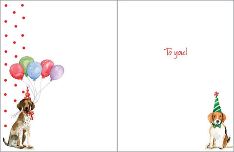 Birthday Greeting Card - Birthday Party Dogs (GINA B DESIGNS)