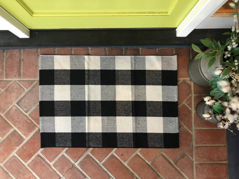 Buffalo Plaid Doormat Layering Rug (Nickel Designs)