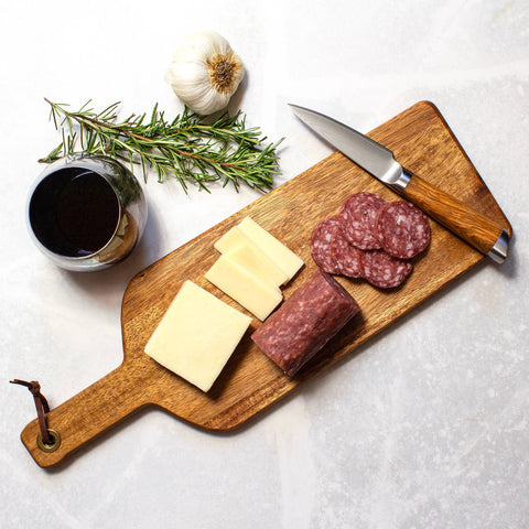 Wine Bottle Shaped Wooden Charcuterie Board (Totally Bamboo)