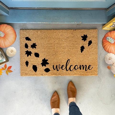 Fall Leaves Welcome Doormat (Nickel Designs)