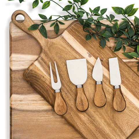 Acacia Cheese Knife & Spreader Set – 4 Piece with Gift Box (Lynn &amp; Liana Designs)