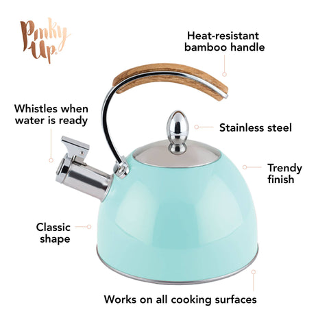 Presley Classic Whistling Tea Kettle - 70oz - Light Blue (Pinky Up)