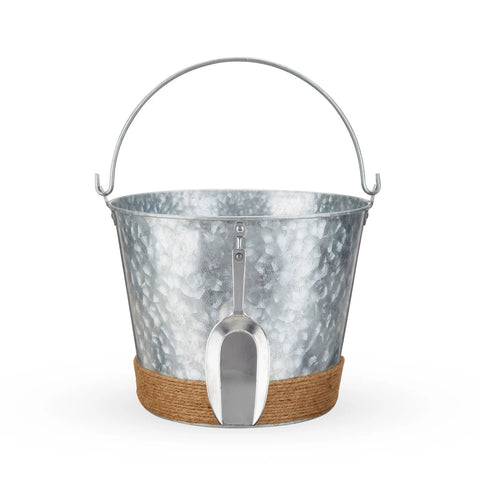 Juta Wrapped Galvanized Ice Bucket (Twine)