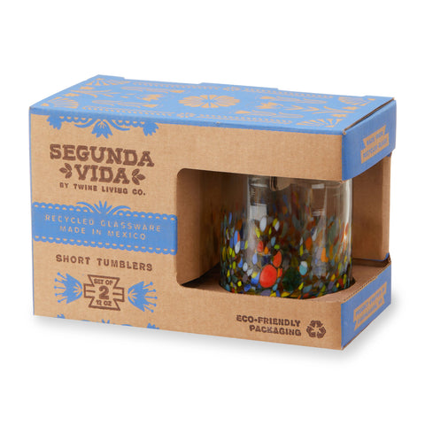 Segunda Vida Artistico Recycled Glass Tumblers - Set of 2 (Twine)