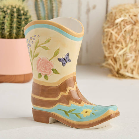 Rosewood Ranch 3-D Boot Vase 56 oz. (Certified International)