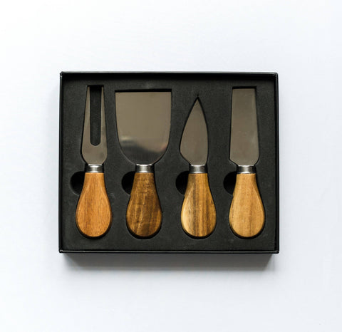 Acacia Cheese Knife & Spreader Set – 4 Piece with Gift Box (Lynn &amp; Liana Designs)