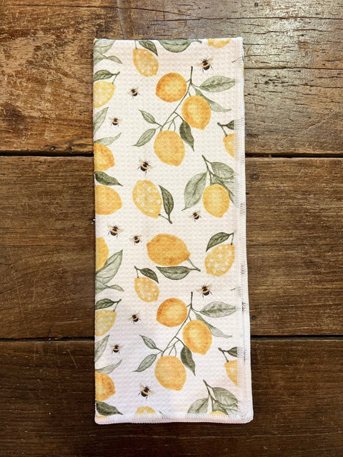Lemon & Bees Microfiber Tea/Hand Towel (ROOM and PORCH)