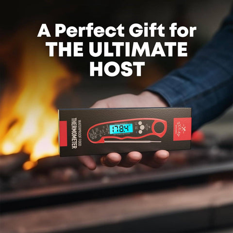 Instant Read Digital Meat Thermometer with Probe: Red/Black (Zulay Kitchen)