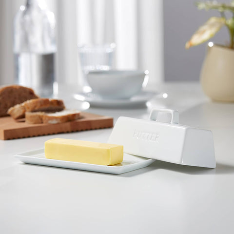 Ceramic Butter Dish White (Kook)