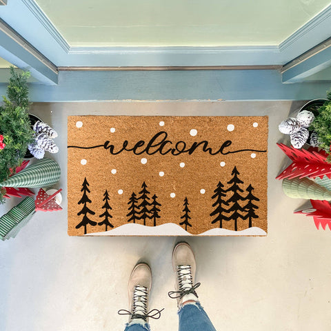 Winter Trees and Snowflakes Doormat (Nickel Designs)