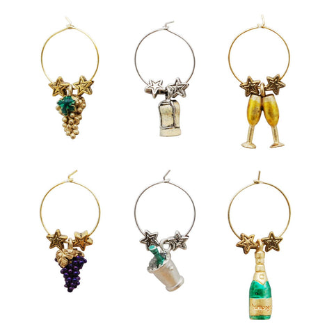 6-Piece Celebrate Painted Wine Charms (Supreme Housewares)