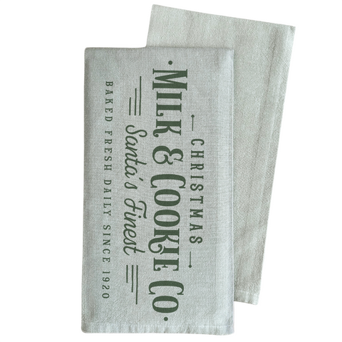 Milk & Cookie Co Tea Towel: White (Porter Lane Homes)