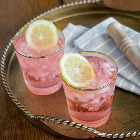 Gilded Gold-Rimmed Glass Cocktail Tumblers - Set of 2 (Twine)