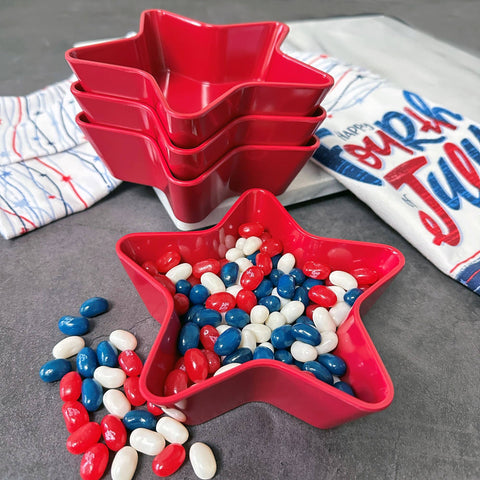 Patriotic Star Melamine 5 1/2" Bowl, Red (Supreme Housewares)