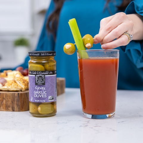 All Natural Tipsy Vodka Garlic Olives 5oz (Sable and Rosenfeld)